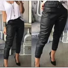 Calça Jogger Corino Feminina Blogueira Promoção