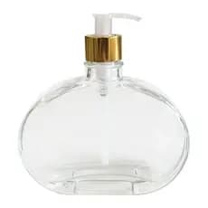 FRASCO SABONETEIRA VIDRO JOLIE 300ML C/ VÁLVULA BICO DE PATO (1 PEÇA) - VÁLVULA DOURADA OU PRATA