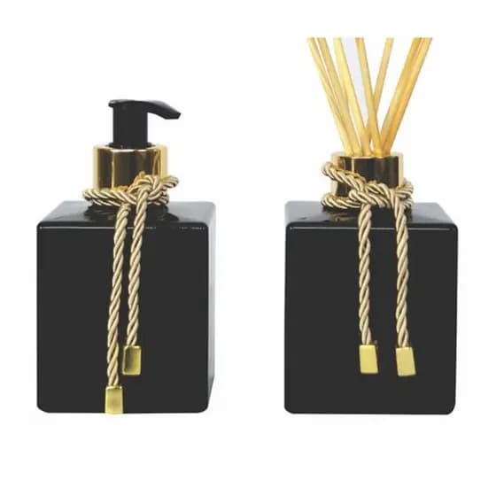 Kit Lavabo Cube Preto 250ml