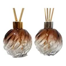 Frasco Aspiral Degrade Marrom 250 Ml Difusor Luxo + Varetas