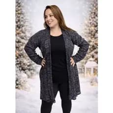 Kimono Plus size Cardigan Mescla Casaco Aberto Inverno Frio Tricot