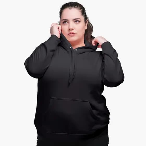 Blusa Moletom Plus Size Quente Flanelado Bolso Capuz GG G1 G2 G3 G4