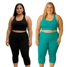 Kit 2 Conjunto Calça Capri Top Plus Size Suplex GG Ao G5