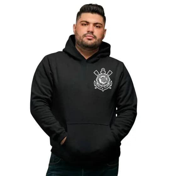 Moletom Canguru Adulto Flanelado Quentinho Time Corinthias Santos Flamengo Palmeiras São Paulo