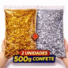 Confete Metalizado 500g para Balões Transparentes Bubble Decoração Festa Brilho