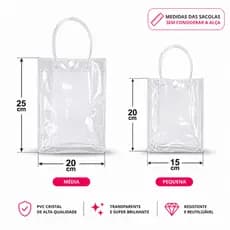 Sacolinha Plástica de Pvc Transparente Para Lembrancinhas Brindes de Festa Saco de Presente