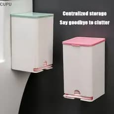 cu 1 Pçs Fixado Na Parede Caixa De Armazenamento De Guardanapo Sanitário Papel De Tecido E Cotonete Multifuncional Flip