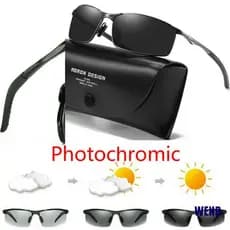 Óculos De Sol De Sol Polarizados Masculinos Mulheres Fotocrômica Lente De Transição Camaleão Presente