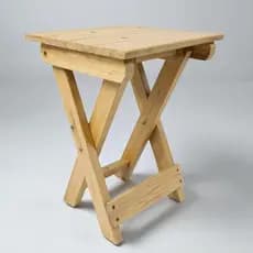 Banqueta dobrável 45cm de altura madeira maciça artesanal