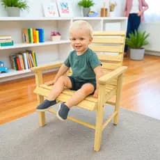 Cadeirinha Infantil Fixa Ripada Escolinha Jardim Madeira