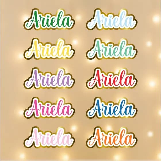 Aplique Nome com Dourado 5cm - Aplique Personalizado - Apliques Lembrancinhas