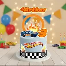 ENVIO RÁPIDO - Topo de Bolo Hot Wheels - Topo de Bolo Personalizado - Topo de Bolo com Nome e Idade