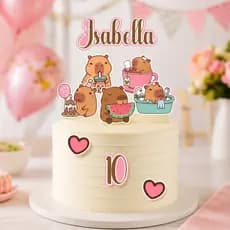 ENVIO RÁPIDO - Topo de Bolo Capivara - Topo de Bolo Personalizado - Topper de Bolo - Mesversário