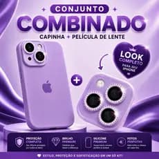 Kit Proteção Completa para iPhone Capinha + Lente Diamante
