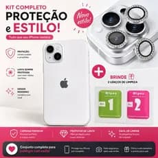 Kit 2 em 1 para iPhone – Capinha Silicone + Protetor de Lente