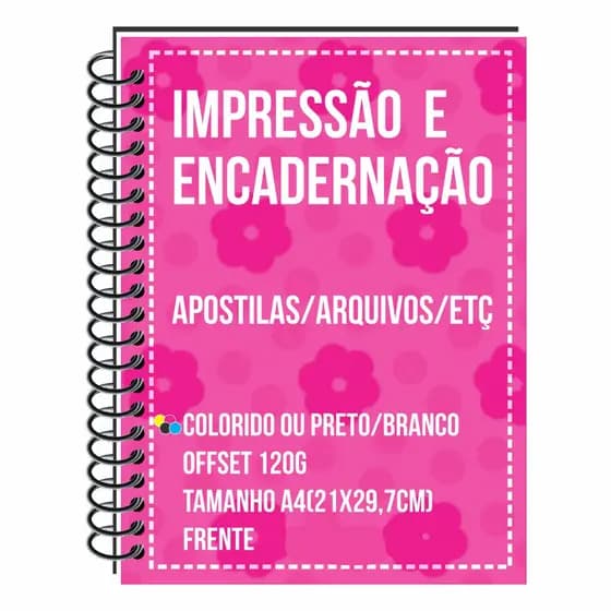 Impressão apostila 120 folhas frente e verso