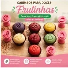 Kit 5 Carimbos Frutas/Carimbo personalizado doces frutas