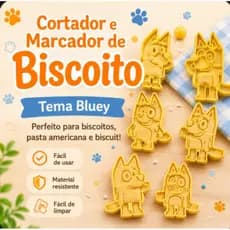 Kit 5 Cortador de biscoito/Marcador/Molde tema bluey