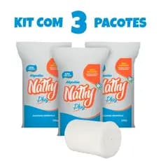 Kit 3 Un. Algodão Hidrofilo em Rolo 500g 100% Algodão Macio e Super Absorvente Nathy