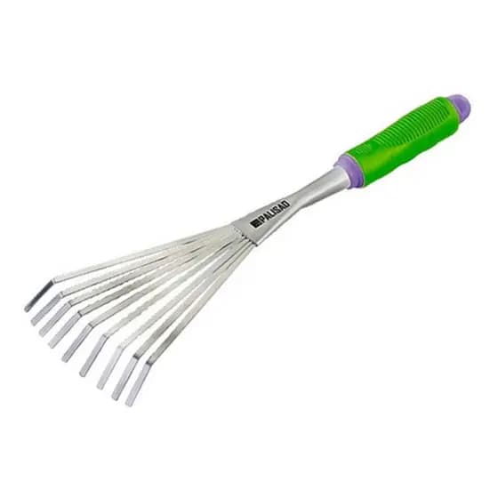Vassoura Para Grama E Jardim Metálica Fixa 9 Dentes