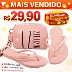 Kit Bolsa De Mão E Chinelo / Necessaire Carteira Luiza Liz