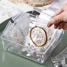 Saco de 100/60/40/20 peças para armazenamento de joias-Transparente para colares e pulseiras