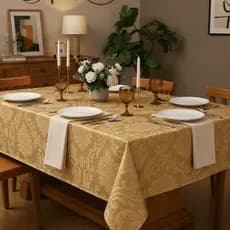 Toalha De Mesa Luxo 4 Lugares Jacquard Original Tecido Grosso Promoção