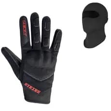Luvas Motoqueiro Texx New Strike Preta + Balaclava