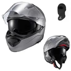 Capacete Texx Escamoteável Kratos Solid Titânio Fosco