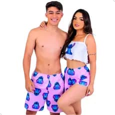 Kit Casal Mozão Pijama Combinando Feminino e Masculino De Dormir Confortável Personagens