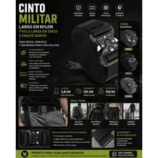 Cinto Tático Masculino Militar – Modelos com Fivela Rápida em Metal ou Plástico | Ajustável, Resistente e Leve