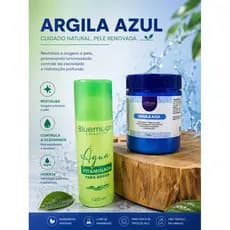 Kit Argila Azul 100g + Água Vitaminada 120ml | Controle da Oleosidade e Hidratação Profunda