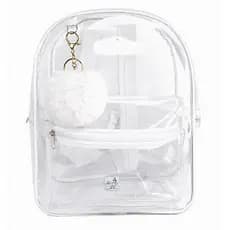 Mochila Transparente + Chaveiro Branco Mochila Enfermagem de Plástico