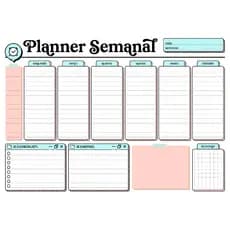 Planner de mesa, planner semanal A4, planner para organização, planejamento semanal