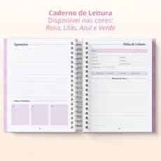 Caderno de leituras, planner leituras.