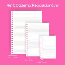 Refil Caderno Reposicionável Universitário, A5, A6 (mini) Bec Artes