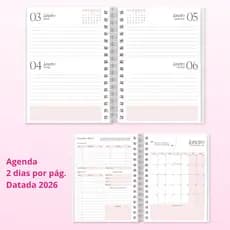 Agenda 2 dias por página, planejamento, organização.