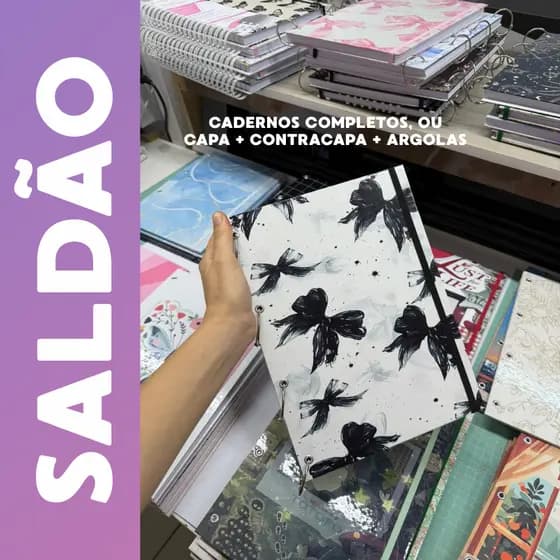 SALDÂO cadernos argolados e reposicionáveis, e capas e contracapas, PRONTA ENTREGA