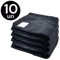 Kit 10 Panos Mágico de Microfibra Automotivo Grande Preto 60x40cm Anti Risco Não Solta Fiapos
