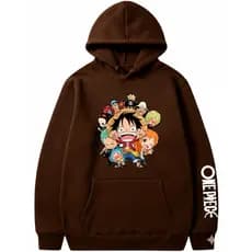 Moletom Canguru Infantil Anime Personagens Blusa de Frio Peluciada