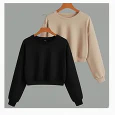 Kit 2 Moletom Cropped Feminino Liso Várias Cores