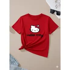 Blusinha Baby Look Feminina Hello Ki.t T-shirt Estampada