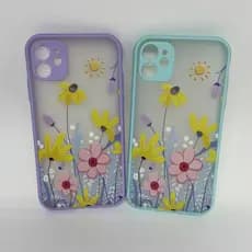 Case Capinha de Silicone com Estampa de Flores Proteção da Câmera iPhone 11