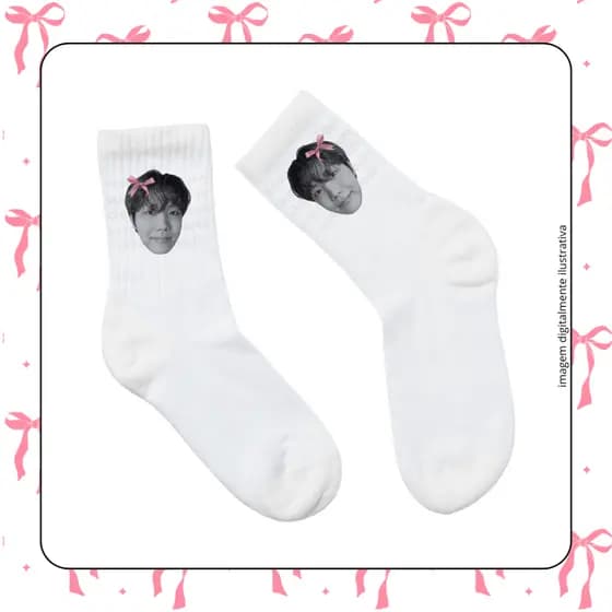 Meia Personalizada Divertida BTS 'Lacinhos' Arirang | KPOP