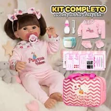 Boneca Bebê Reborn Silicone Real + Itens Bolsa Maternidade Promoção!