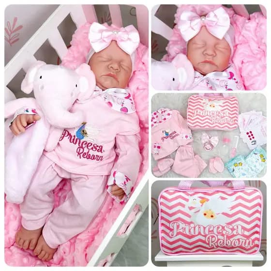 Bebe Reborn Recem Nascido Realista Silicone Completa + Bolsa