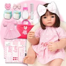 Boneca Bebê Reborn 100% Silicone Realista + Itens Bolsa Maternidade Princesa