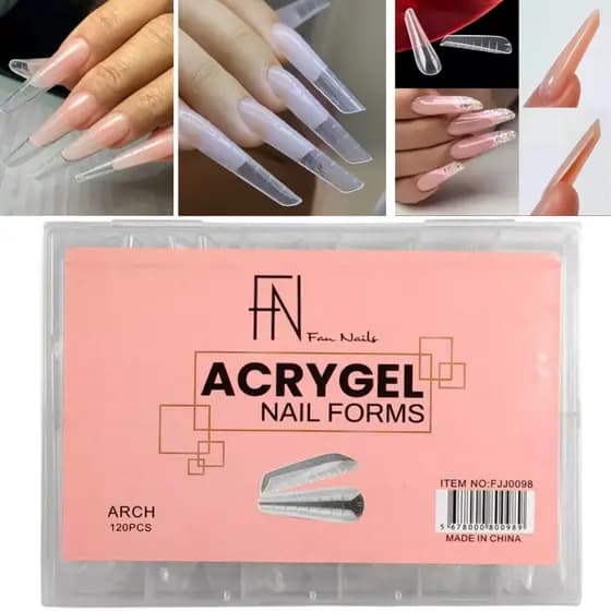 Unha mandorla Russa Molde F1 para Polygel Curvatua C Reutilizavel - Tips - Postiça Realista