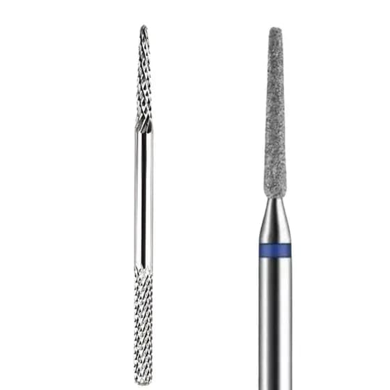 Kit Broca Diamantada Microdont Pm 718 Cuticula + Broca Agulha de Tungstenio Para remoção acabamento Nivelamento Unha