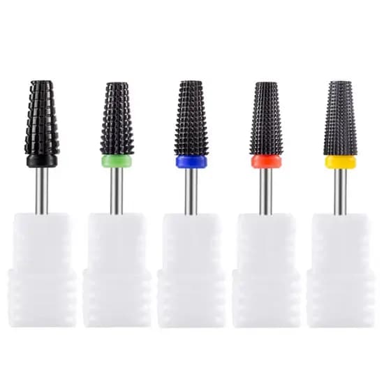 Broca de Tungstenio Conica Profissional para Micro motor Porquinho Lixadeira eletrica Broca para acabamento de unhas Gel
